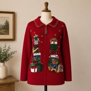 Vintage Red Head (Bass Pro) Christmas Ugly Party Sweater Medium